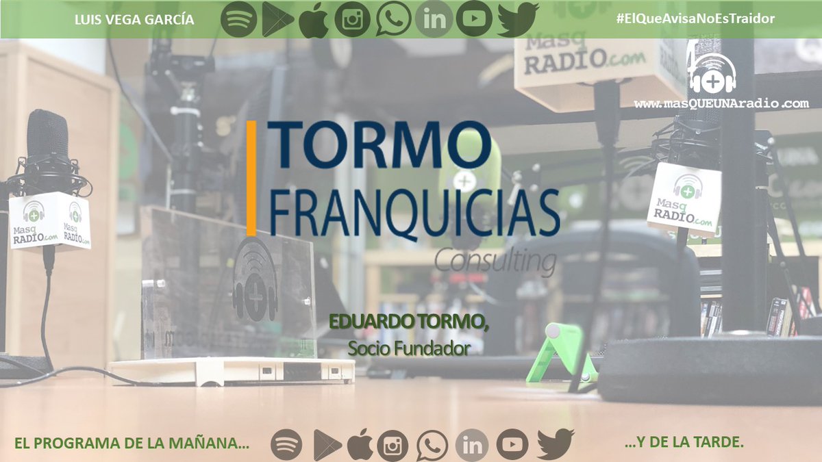 MasQUEunaradio's tweet photo. Mañana, a partir de las 10:30 en #ElQueAvisaNoEsTraidor entrevistaremos a @etormofranchise, socio fundador en @tormofranchise. 
Y, nuestra experta en #fisioterapia nos hablará de la lesión del "pulgar del esquiador". 
Con @Luis_vega_74 y @Conchi_BurgosB https://t.co/3fmf0VLHuz https://t.co/WILW1PHEYJ