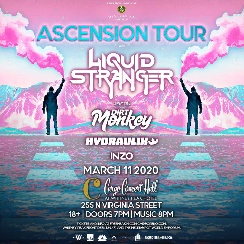 CargoReno's tweet image. Liquid Stranger will be coming to #CargoReno on March 11th! Mark your calendars, tickets go on sale this Friday at 10am! 💥
⠀⠀⠀⠀⠀⠀⠀⠀⠀
#LiquidStranger #RenoTahoe #LiveMusic