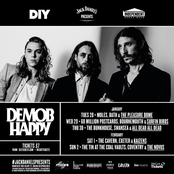 DIY (@diymagazine) on Twitter photo Excited to announce the supports for <a href="/DemobHappy/">Demob Happy</a>ās headline run later this month, as part of the DIY Presents @IVW_UK tour, in association with <a href="/JackDanielsUK/">jackdanielsuk</a>! diymag.com/2020/01/21/dem⦠Excited to announce the supports for <a href="/DemobHappy/">Demob Happy</a>ās headline run later this month, as part of the DIY Presents @IVW_UK tour, in association with <a href="/JackDanielsUK/">jackdanielsuk</a>! diymag.com/2020/01/21/demā¦