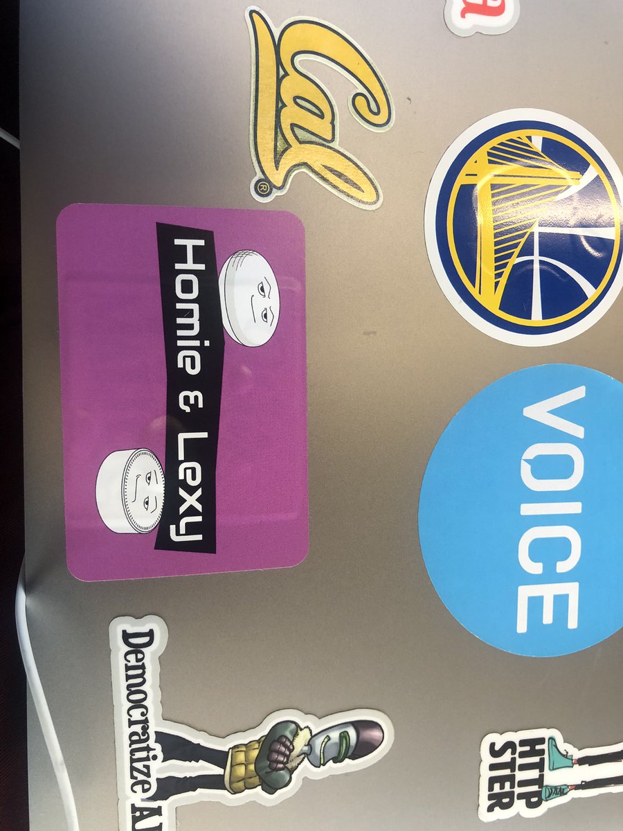 rogerkibbe's tweet photo. @HomieAndLexy @spreaker Welcome back - we missed you! And thanks for the stickers! https://t.co/l30C8W9ILD