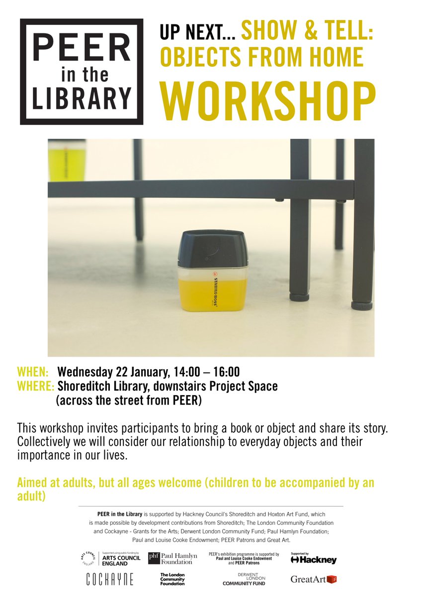 HelloHoxton's tweet photo. Tomorrow, 2-4pm, we are running a FREE workshop @hackneylibs Shoreditch Library. Participants are invited to bring a book or object and share its story. Aimed at adults, but all are welcome! #PEERintheLibrary #workshop #showandtell #library #hoxton https://t.co/6V0T3jW9kl
