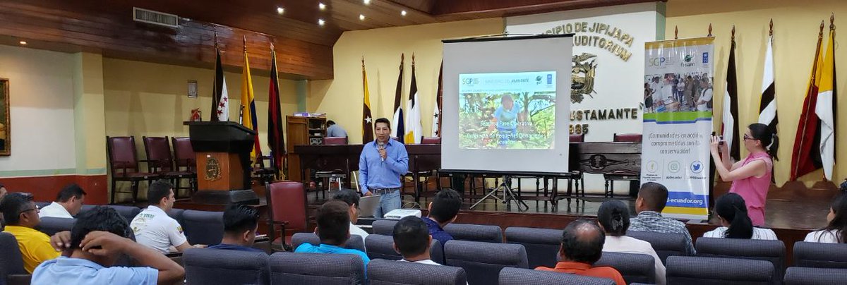 PPDEcuador's tweet photo. Considerar a las organizaciones comprometidas con la conservación y el fortalecimiento de capacidades, es el reto", dice Ruben Daza, CISP. Socialización de la Séptima Fase Operativa del @PPDEcuador en Manabí.@GEF_SGP @PNUDEcuador https://t.co/Uq1rTor0TW