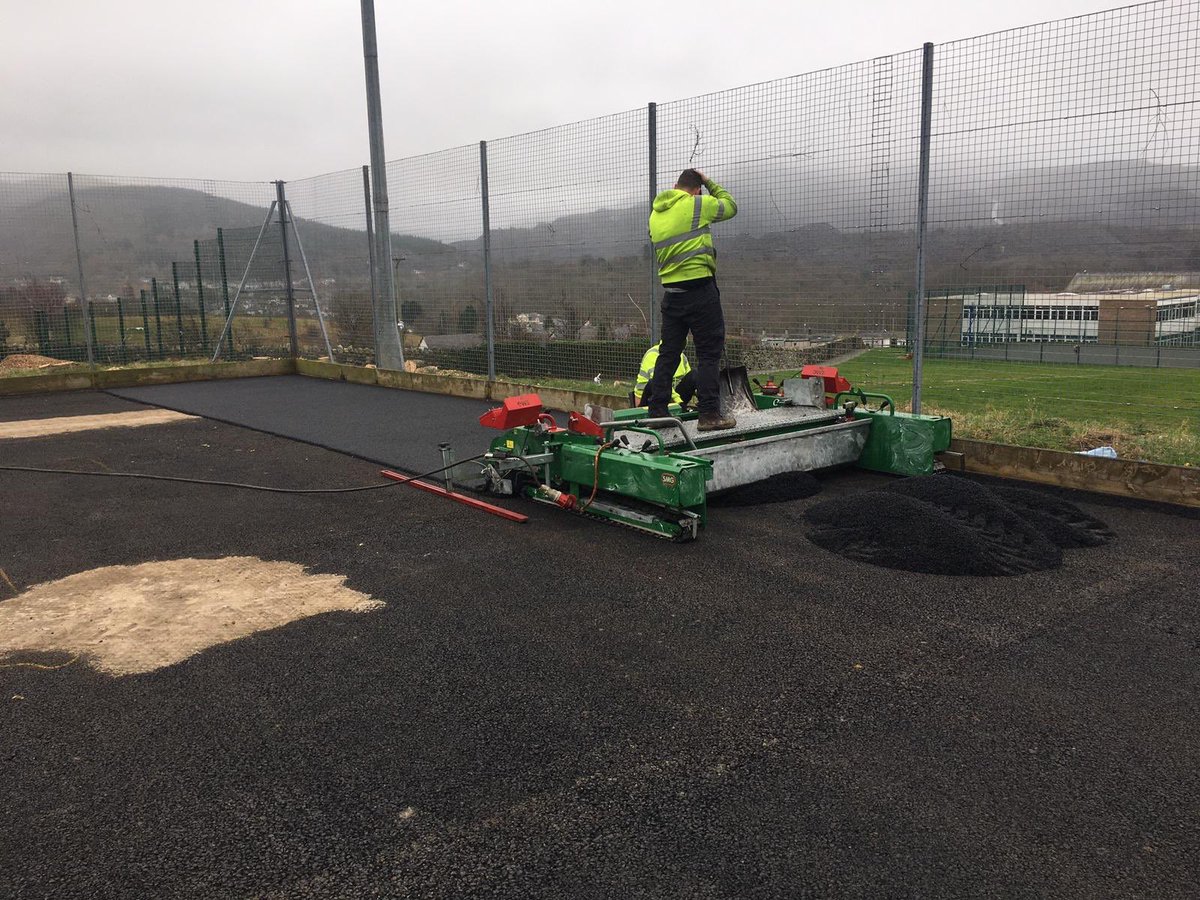First of 2 insitu Shockpads being installed in North Wales for us by @PolytanUK #flyingstarttotheyear