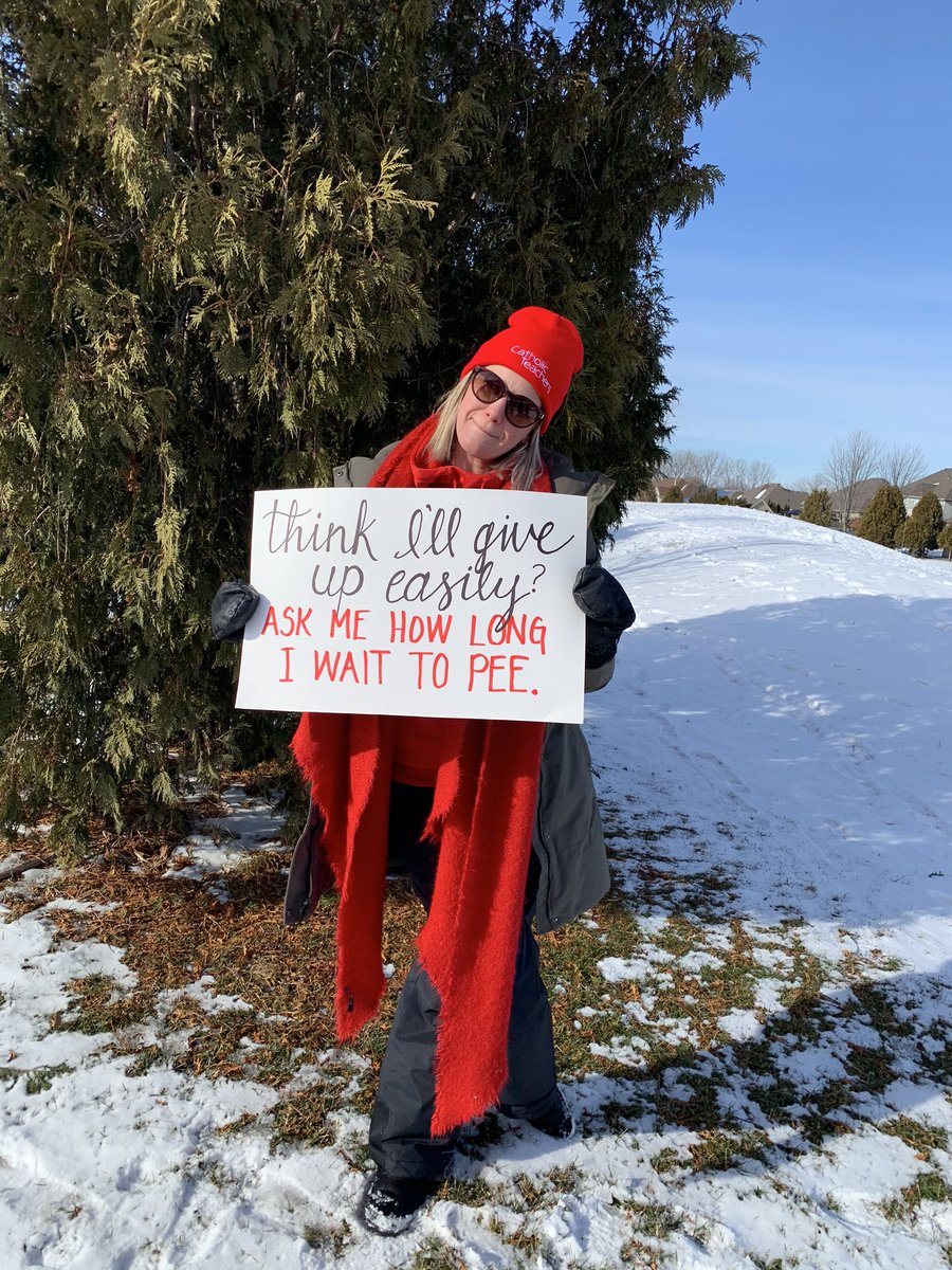 MrsJRoss1's tweet photo. Standing together in solidarity for education. @OECTAStClair @LIUNA @CUPE #cutshurtkids #RedForEd https://t.co/TueLhi71IF