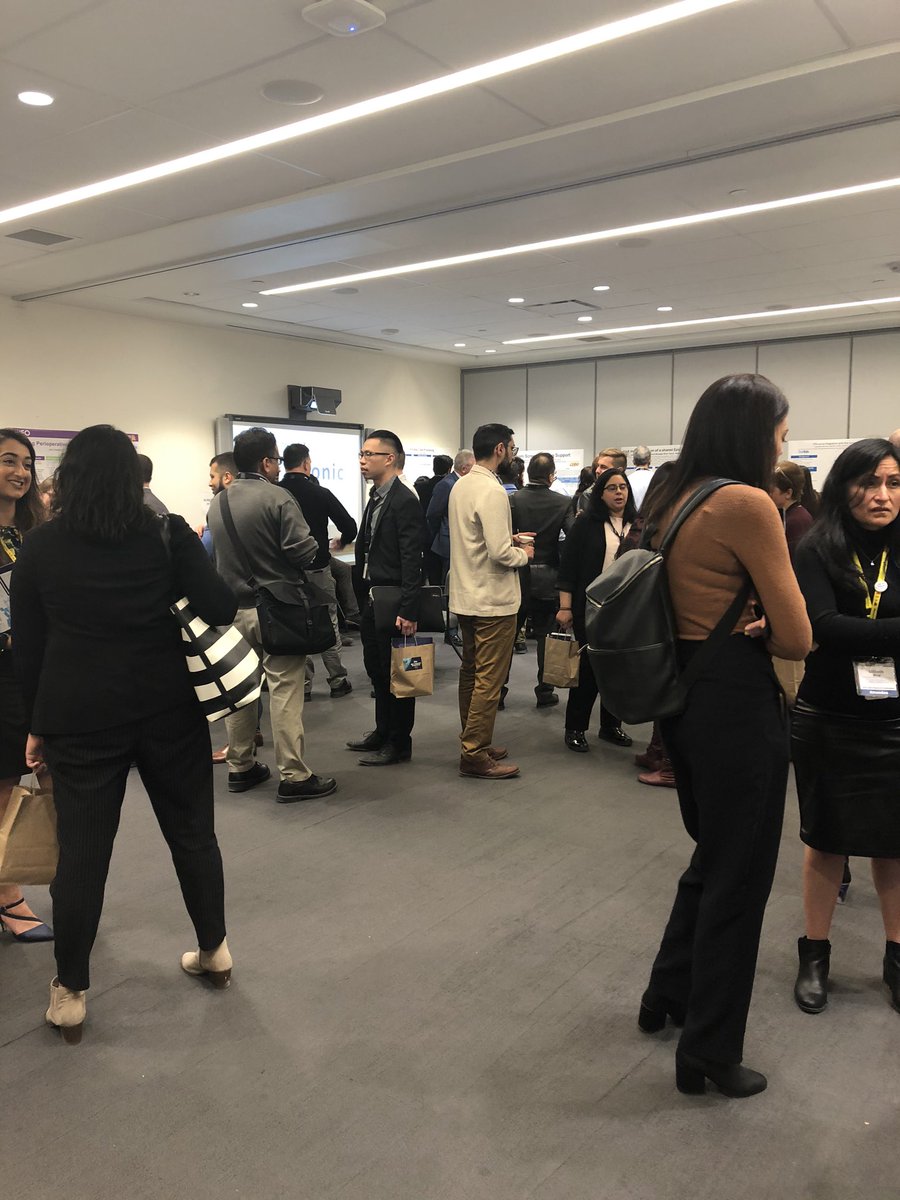 Poster presentation room buzzing with information sharing! Great to see innovation success in Ontario!  #EpicCA2020 #digitalhealth #wearestjoes