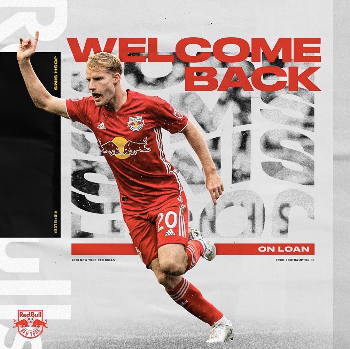 Midassports's tweet image. We are delighted to announce that Josh Sims has re-joined New York Red Bulls on loan. All the best Josh, pick up from where you left off ⚽️ #MidasSports #SouthamptonFC #newyorkredbulls #nyrb #Transfer