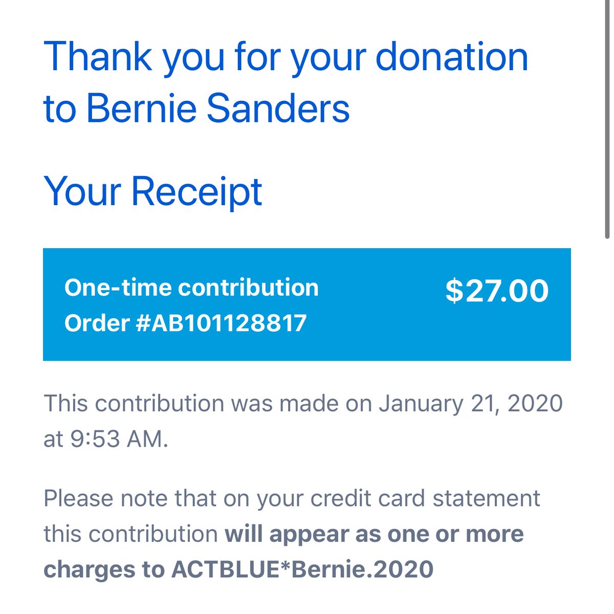 mxkaitlynlea's tweet photo. #ILikeBernie so when they go low... I donate! Thanks for the incentive #HillaryClinton !

#BernieSanders #BernieOrBust https://t.co/NxDmsD0KVm