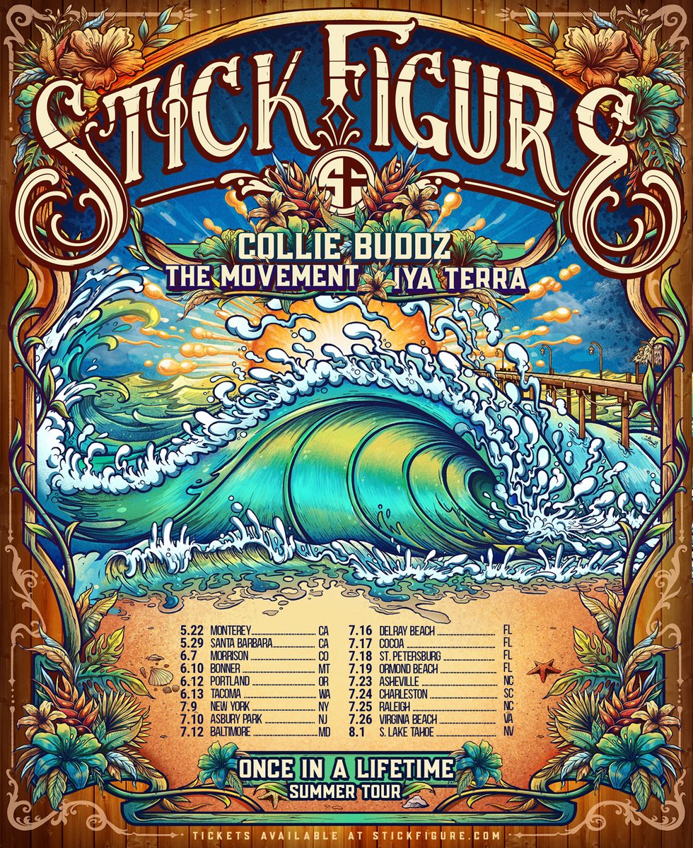 TheMovementVibe's tweet photo. ☀️ Can’t wait to hit the road this summer on @StickFigureDub’s Once In A Lifetime Summer Tour with @CollieBuddz &amp; @iyaterramusic! 🎫 Grab your tickets now at https://t.co/vvmwjDFjS9

#OnceInALifetime #MvmtVibe https://t.co/GpD90kYOzE