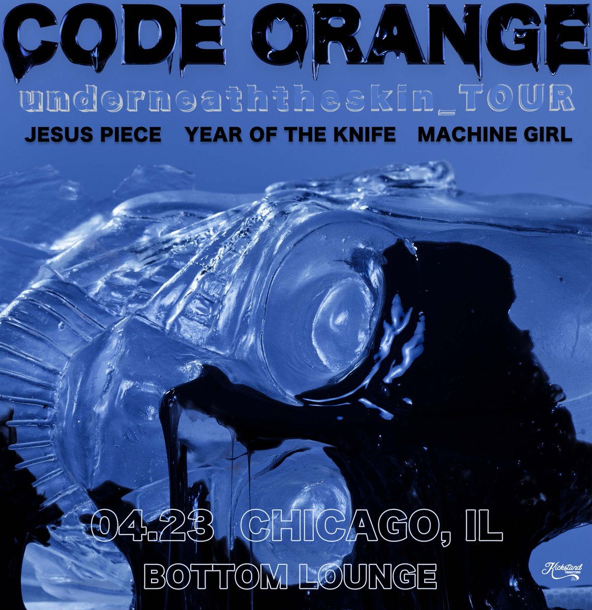 Kickstand Productions (@kickstandshows) on Twitter photo JUST ANNOUNCED: Code Orange (<a href="/codeorangetoth/">CODE ORANGE</a>) with Jesus Piece (<a href="/JesusPieceHC/">Jesus Piece</a>), Year of the Knife (<a href="/YEAROFTHEKNIFE/">YEAR OF THE KNIFE</a>), & Machine Girl (<a href="/machin3gir1/">machine girl</a>) on Thursday, April 23rd at Bottom Lounge (<a href="/thebottomlounge/">Bottom Lounge</a>)!
🎟️Tickets on sale Friday at 10AM ►bit.ly/38tGYda JUST ANNOUNCED: Code Orange (<a href="/codeorangetoth/">CODE ORANGE</a>) with Jesus Piece (<a href="/JesusPieceHC/">Jesus Piece</a>), Year of the Knife (<a href="/YEAROFTHEKNIFE/">YEAR OF THE KNIFE</a>), & Machine Girl (<a href="/machin3gir1/">machine girl</a>) on Thursday, April 23rd at Bottom Lounge (<a href="/thebottomlounge/">Bottom Lounge</a>)!
🎟️Tickets on sale Friday at 10AM ►bit.ly/38tGYda