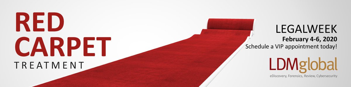 LDMGlobalLegal's tweet photo. Like to get pampered?
LDM Global invites you to join us at Legalweek 2020, as we roll out the red carpet for our clients and new contacts.
We take you more personally, schedule your appointment now https://t.co/MFnRDBVT0E https://t.co/SI5txCZwvS