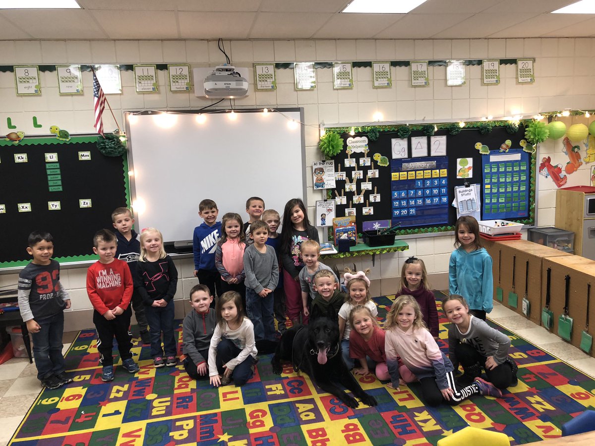 We had a special visit from Deputy Stokes and Zeus today. So fun to meet these officers. 🚔 
#k9officer #noblecounty #weareshenandoah #OVESCBrightbeginningsPS #OVESCworking4u #weareshenandoah @LakenFigel