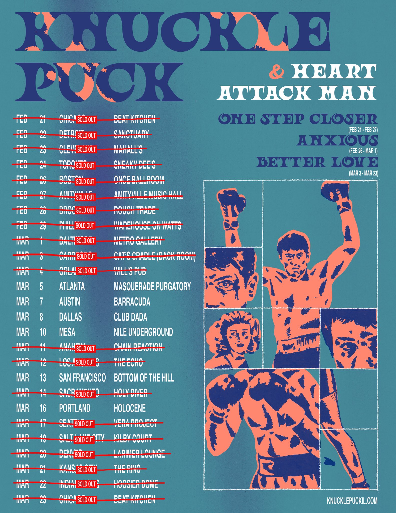 Knuckle Puck with Heart Attack Man march tour