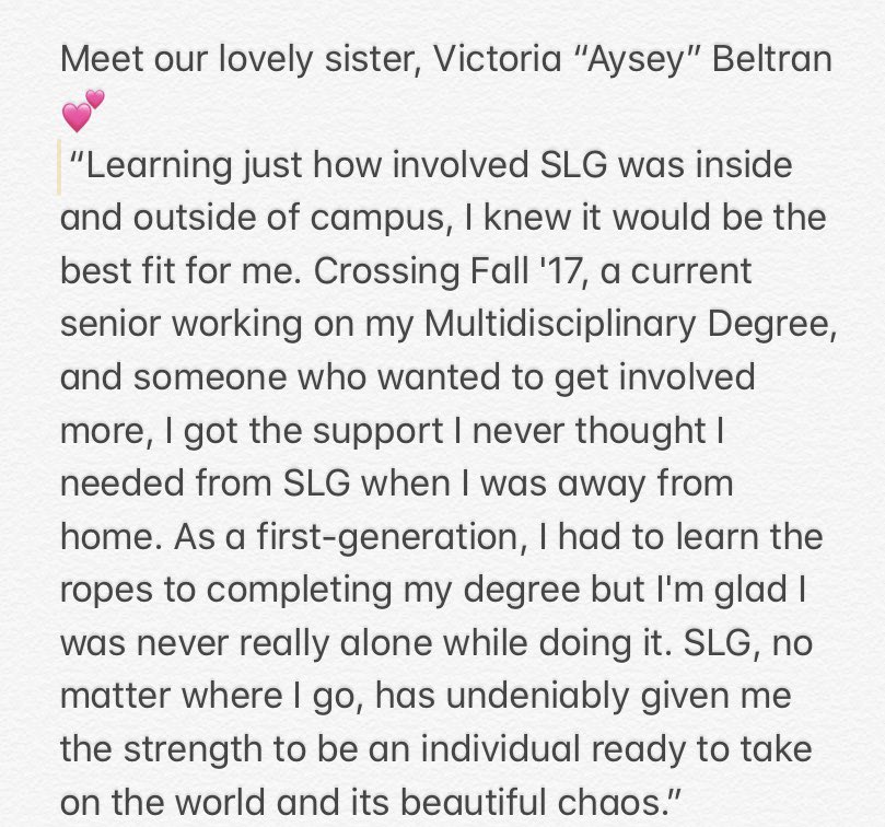 TxAMIUGammas's tweet image. Meet our lovely sister, Victoria “Aysey” Beltran 💕 

#TxAMIUGammas 
#SLGRecruitmentSpring2020
#WhySLG 
#MeetTxAMIUGammas