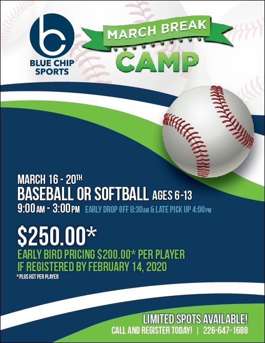 blue_chipsports's tweet photo. MARCH BREAK CAMP. We are offering early bird special pricing for registration before February 14th! Register today! #bluechip #bluechipsports #kitchener #waterloo #cambridge #guelph #kwawesome #cbridge #kitchenerbaseball #kwbaseball https://t.co/hG6bLpIgjR