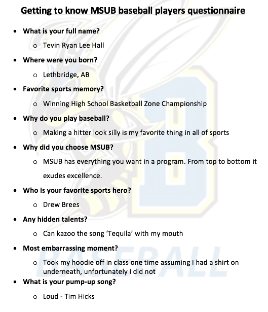 MSUBBaseball's tweet photo. Next man up - Tevin Hall, a LH pitcher out of Lethbridge Collegiate Institute in Lethbridge, Alberta. He is entering his freshman year at MSUB. @tevhall5 https://t.co/h6dwNiPX5D