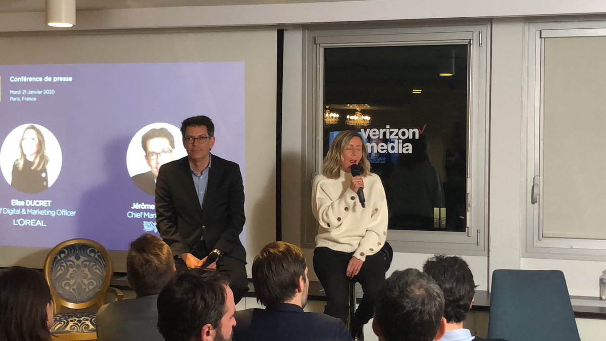 JBROUET's tweet photo. @eliseducret et @jerem572 on stage a la conference de Presse @WhatrocksF @PublicisMediaFr @Loreal @NestleFr https://t.co/lEjqAShwtN