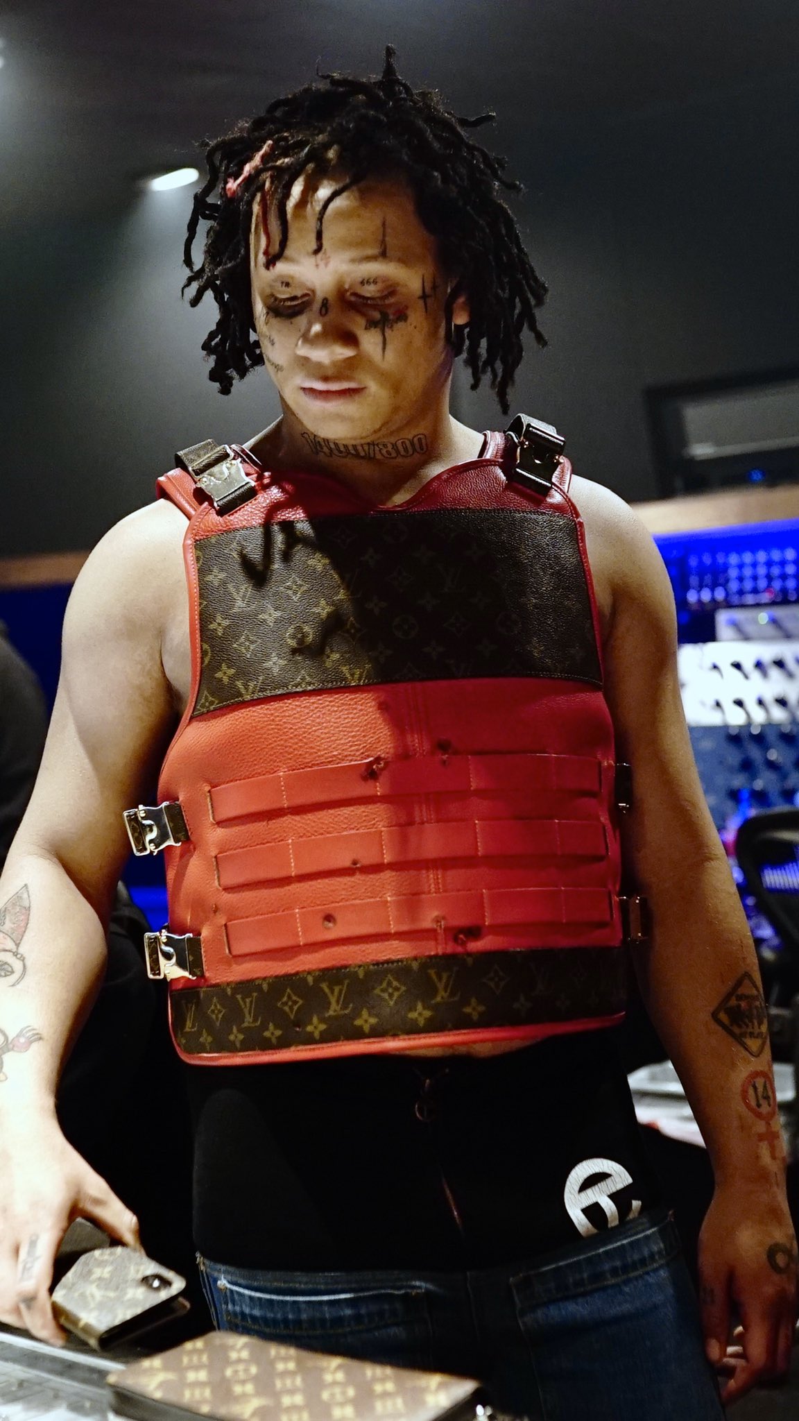 Sheron Barber on X: I Made two new vest. Which color is better? # LouisVuitton #trippieredd #50Cent  / X