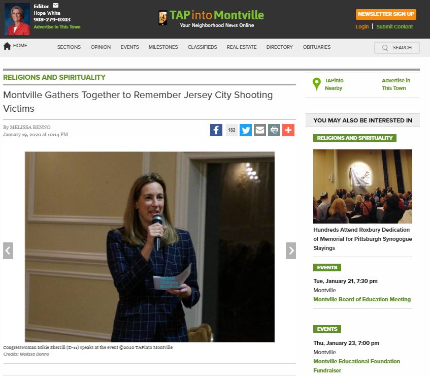 OneMontvilleNJ's tweet photo. Montville Gathers Together to Remember Jersey City Shooting Victims. #OneMontville community joined @PBJC_Synagogue to honor victims. PICS @MontvilleTAP @MontvilleTAP #AcceptanceRespectKindness #ShareKindness #NewYearsEvolution #ShareKindnessEveryDay https://t.co/AKYvuMucaw https://t.co/XpQUoblFMx