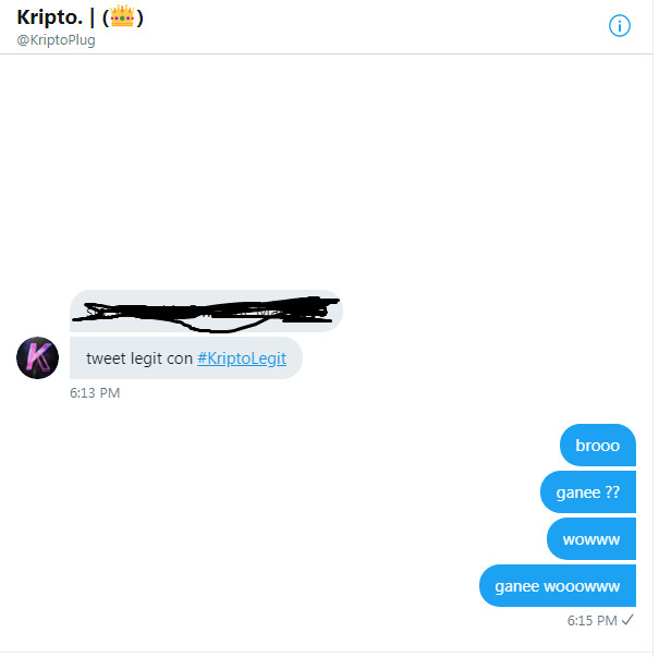 Daris051's tweet photo. @KriptoPlug GG 100 % legit
#kriptoLegit https://t.co/0M9QPhthIz