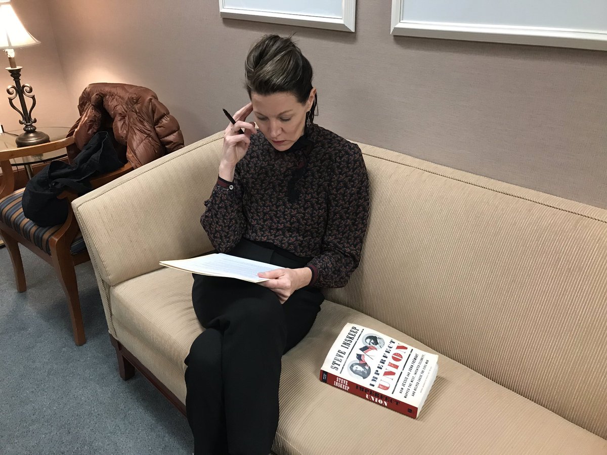 OSTtalk's tweet photo. Host @Verginger is hard at work preparing for her conversation with @NPRinskeep about his new book, #ImperfectUnion at the @CarterCenter. (A perfect union of NPR voices, if you ask us...) Free event from @acappellabooks begins in about 30 min. Come on in from the cold, Atlanta! https://t.co/DdRIU9L9gy