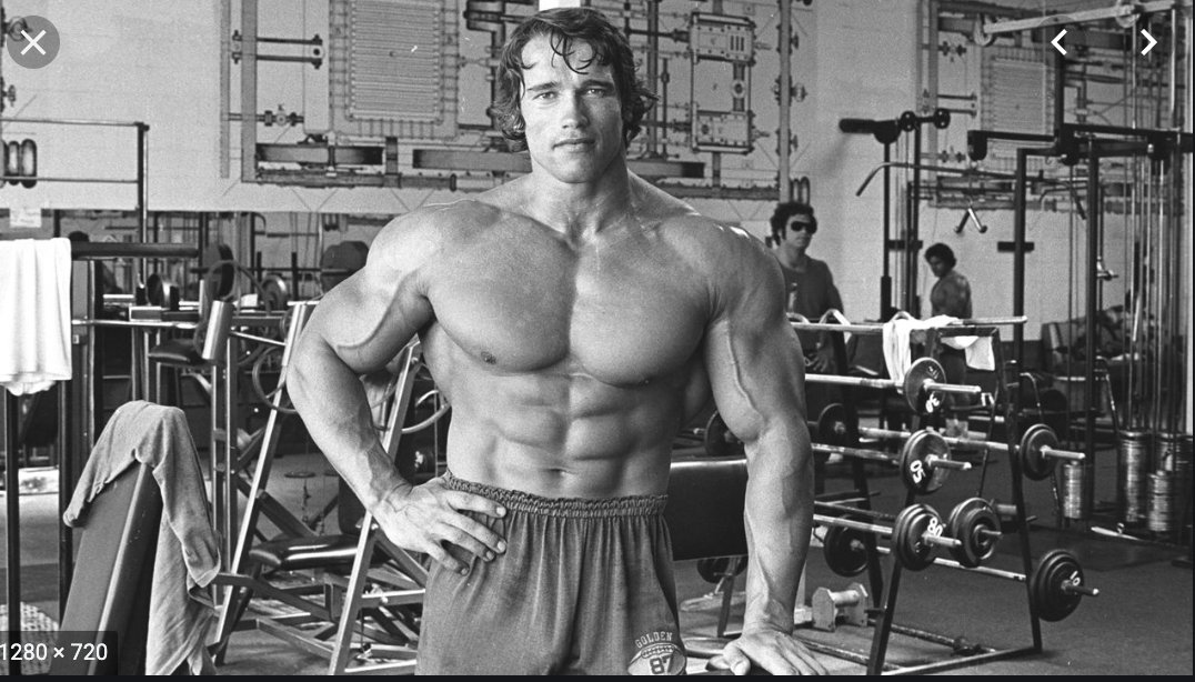 Day 1  #FitNation began w this picArnold Schwarzenegger + the PUMPING IRON (1977) phenomenon evoke transforming attitudes re fitnessWorking out was still weird enough that many watched as voyeurs, but growing popularity of jogging, group exercise also fueled interest /1