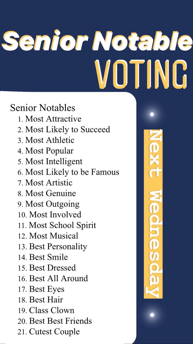 ahsravens2020's tweet photo. Voting for senior notables starts tomorrow!! https://t.co/gjWweD3hoD