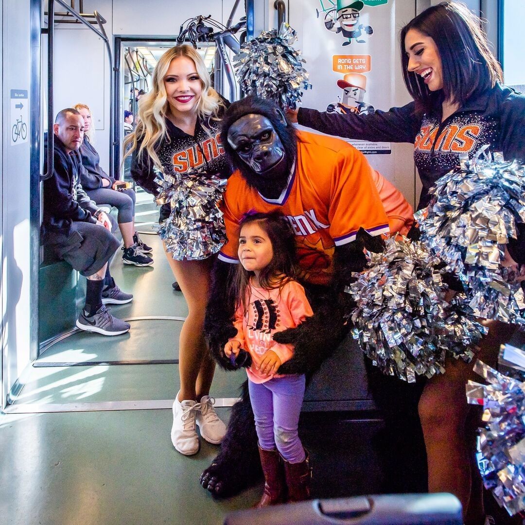 Headed to a <a href="/Suns/">Phoenix Suns</a>? <a href="/valleymetro/">Valley Metro</a>'s #RailRide program allows you to use your game ticket to ride for free both to and from @TSRarena for the games! bit.ly/2Ao8k6f