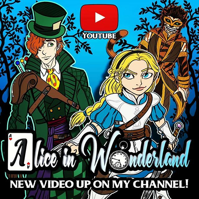 New legends retold video up on my YouTube channel! Link is in my Bio! . . . . . . . . #justjoshdraws #characterredesign redesign #lewiscarroll #aliceinwonderlandart #alice #themadhatter #madhatter #cheshirecat #cheshire #fairytales #fantasyartwork #fantasyartists #thequeenof…