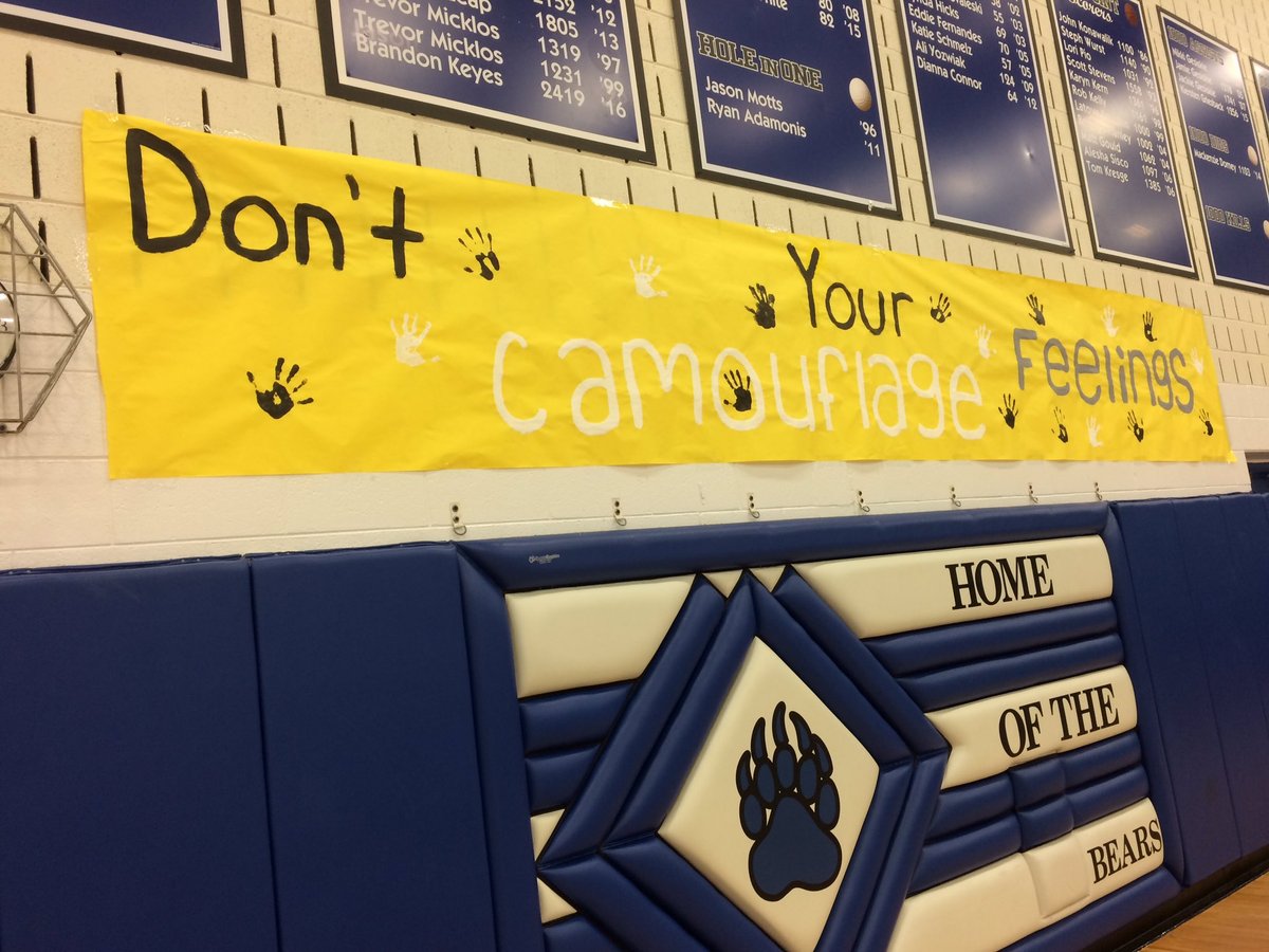 aevidum's tweet photo. "Don't camouflage your feelings" 🏀

@AevidumPv held a camo-out Aevidum Awareness Basketball Game this month, complete with resources and stress-reducing activities!

#aevidum #gotyourback #mentalhealth #suicideprevention #endthestigma #schoolculture #awarenessgame #basketball https://t.co/HZ0vM8mFMr