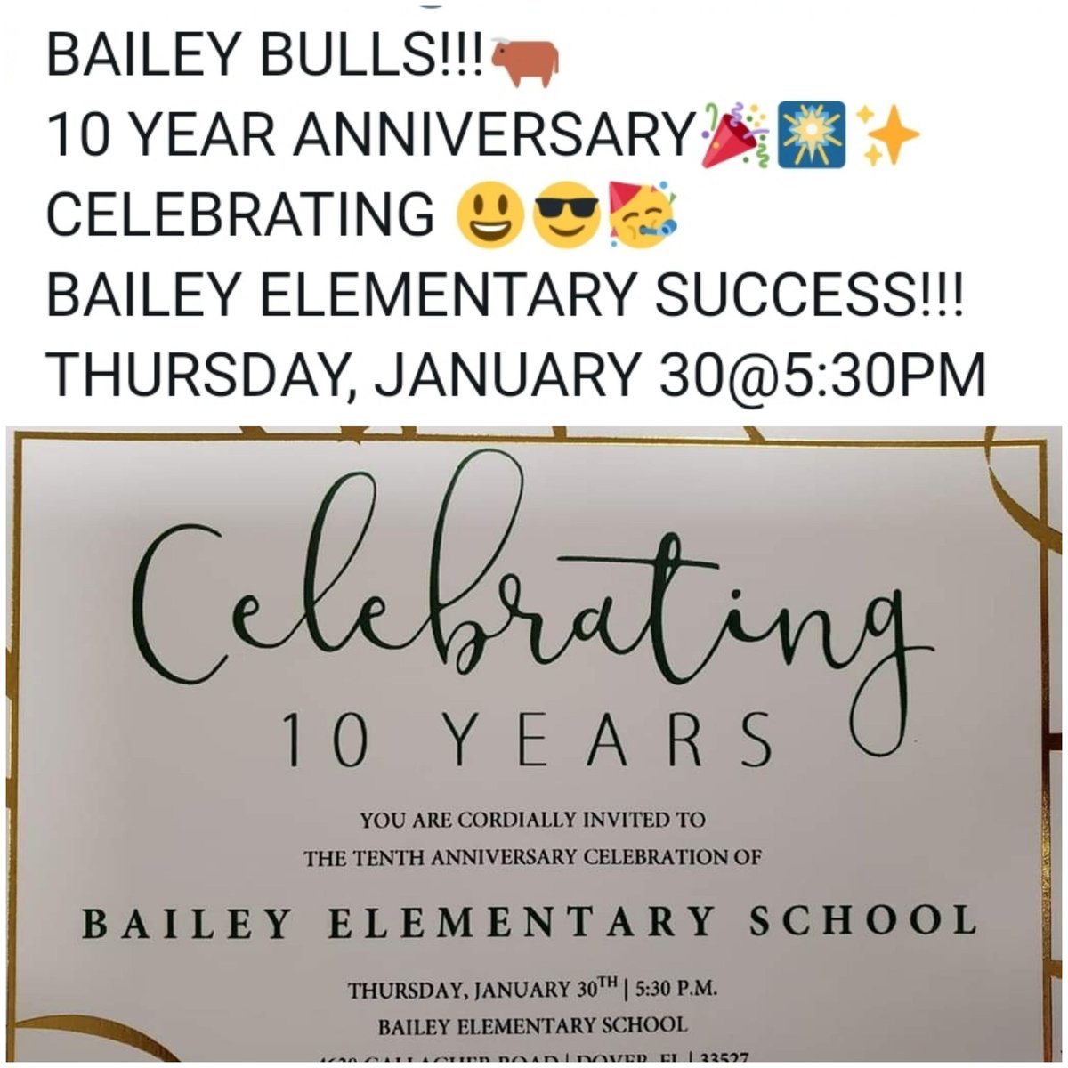 ... BAILEY BULLS 🐂
10 YEAR CELEBRATION TWEET
...take 2!!!😉🎬📷 <a href="/HCPSArea5/">HCPS Area 5</a> <a href="/smorrishcps/">Sharon Morris</a> <a href="/Jeff_Eakins/">Jeff Eakins</a> <a href="/VanAyresHCPS/">Van Ayres</a> <a href="/HarrisonPeters/">Harrison Peters</a> @my3zkm <a href="/DennisJamesMayo/">Dennis Mayo</a> <a href="/TheSCHSChargers/">Strawberry Crest</a> <a href="/HCPSplantcityHS/">Plant City High</a> <a href="/PlantObserver/">Plant City Observer</a> <a href="/hcpsBailey/">Bailey Elementary</a> <a href="/CarValdez74/">Caroline Valdez</a> <a href="/KWillis_SDHC/">Kristin Willis</a>