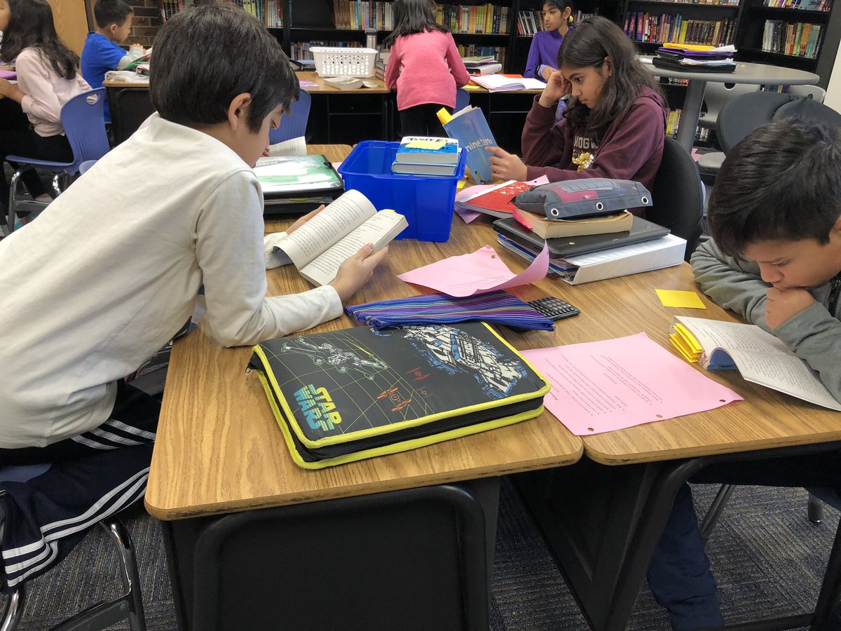 MrsKuethe's tweet photo. Book club launch day! 4th ALP started their historical fiction clubs and 5th ALP embarked on their fantasy club quests. #d53learns #readingcommunity https://t.co/FWcRG8X6ei