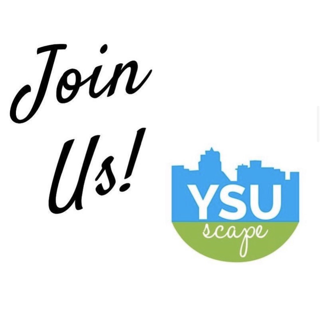 YSUscape's tweet photo. Interested in joining a YSU organization or getting involved in your community?? Try YSUscape!

Our first meeting will be tomorrow from 4-5:30pm at Pressed Coffee. We’ll meet every other Wednesday thereafter. DM us or email YSUscape@gmail.com to see how you can can get involved! https://t.co/3jwlkEHKoz
