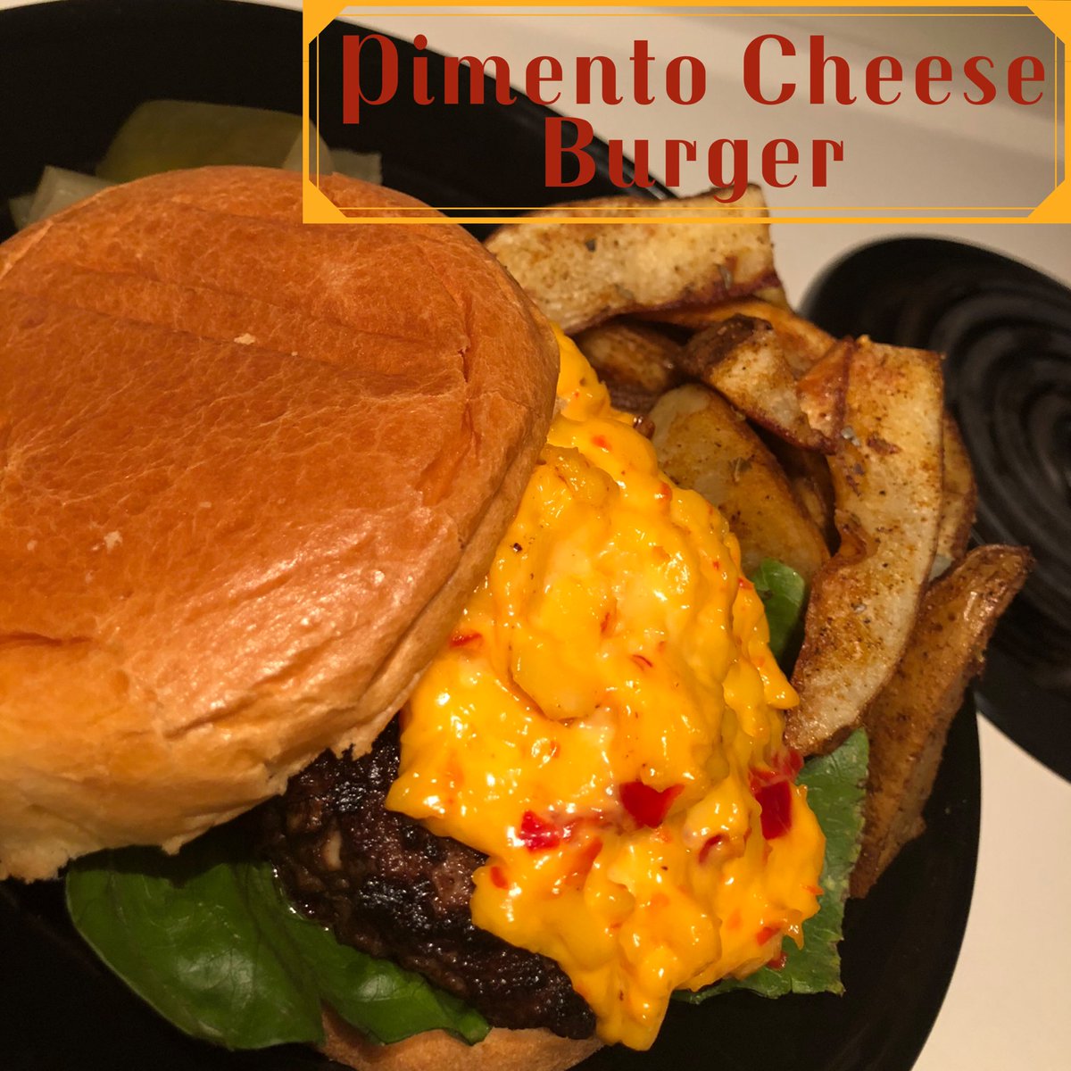 SenoJCooking's tweet photo. #Hungry?

Pimento Cheese Burger - Seasoned Beef Patty topped with Pimento Cheddar Cheese, Bacon &amp; Romaine Lettuce on a Brioche Bun, served with Spicy Pickles &amp; Garlic Potato Wedges🍔🥒🥔
#privatechef #neworleans #beaucoupgoodfood #privatedining #senojcooking #followme #bookme https://t.co/FDRpNlOhge