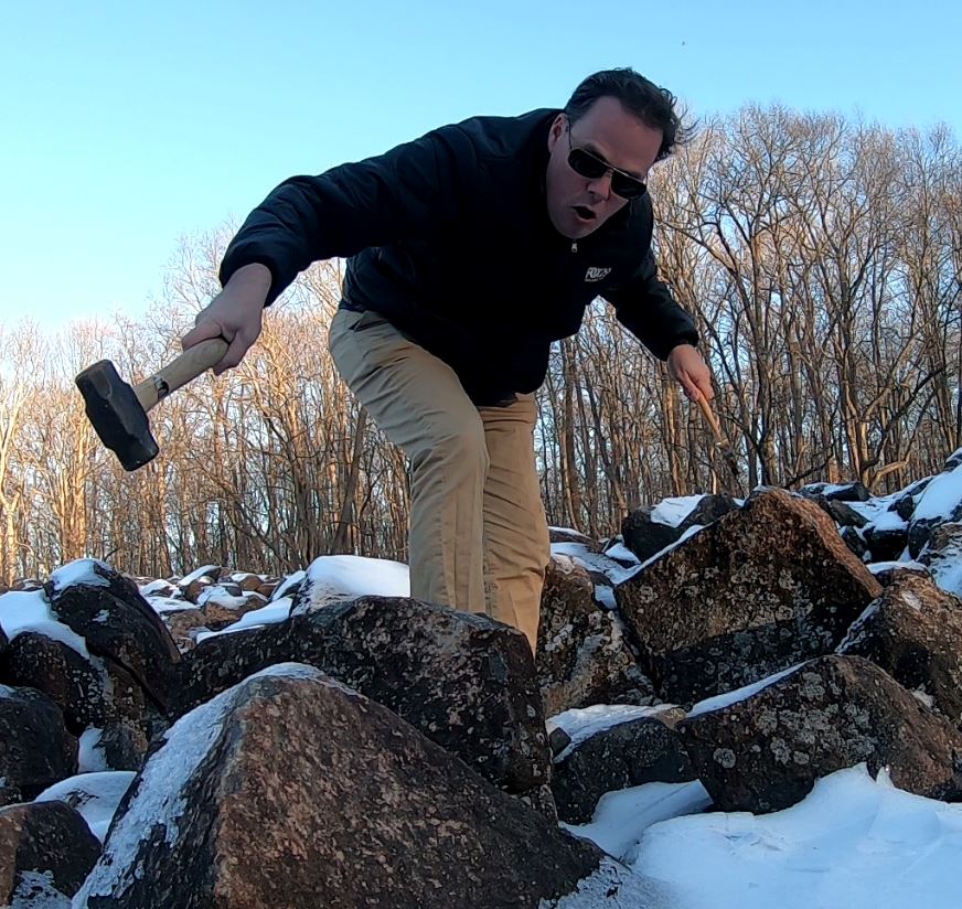 HankFox29's tweet photo. Levittown drum maven Buddy O on the best way to beat the rocks at Ringing Rocks County Park... Natural rhythms... #HanksTake @FOX29philly Wednesday... https://t.co/nJFvcxvc4U
