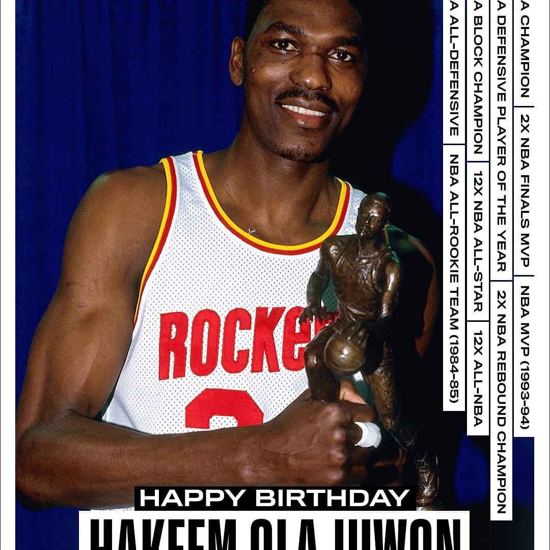 Join us in wishing a Happy 57th Birthday to 12x #NBAAllStar, 12x All-NBA & 2x NBA Champion, Hakeem Olajuwon #NBABDAY
#jamesre