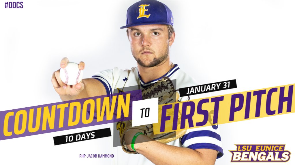 LSUEBengalsBSB's tweet photo. The Countdown IS ON! LSU Eunice kicks off the 2020 season in 10 days as the Bengals welcome North Lake College to the Cajun Prairie.

#DDCS
#GeauxBengals https://t.co/xHSkT08KaV