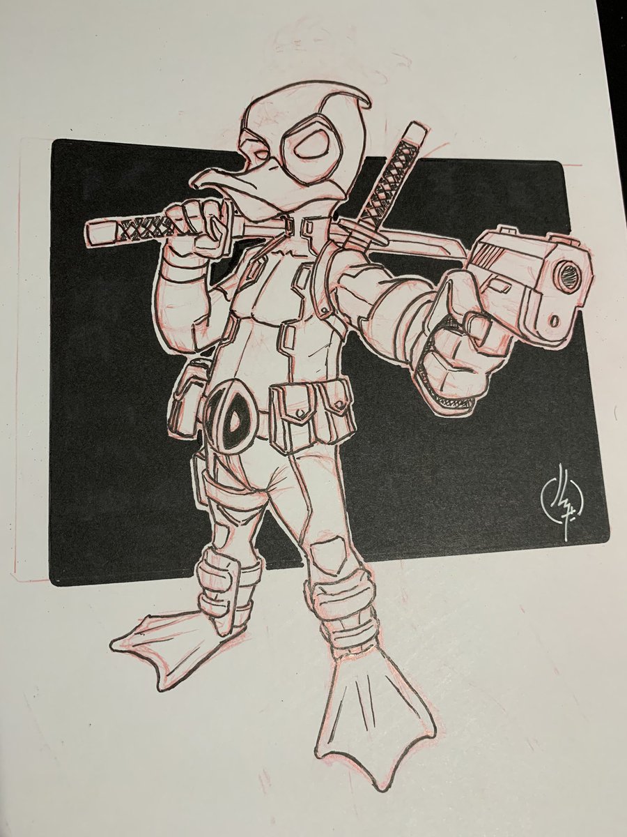 johann_lacrosaz's tweet photo. Deadpool the duck #deadpooltheduck #deadpool #howardtheduck #hitman #canard #duck #comics #marvel #wip #draw #dessin #illustration @marvel https://t.co/RKy2rBmvYX