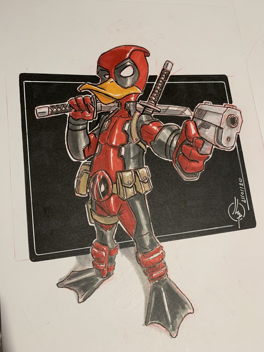 johann_lacrosaz's tweet photo. Deadpool the duck #deadpooltheduck #deadpool #howardtheduck #hitman #canard #duck #comics #marvel #wip #draw #dessin #illustration @marvel https://t.co/RKy2rBmvYX