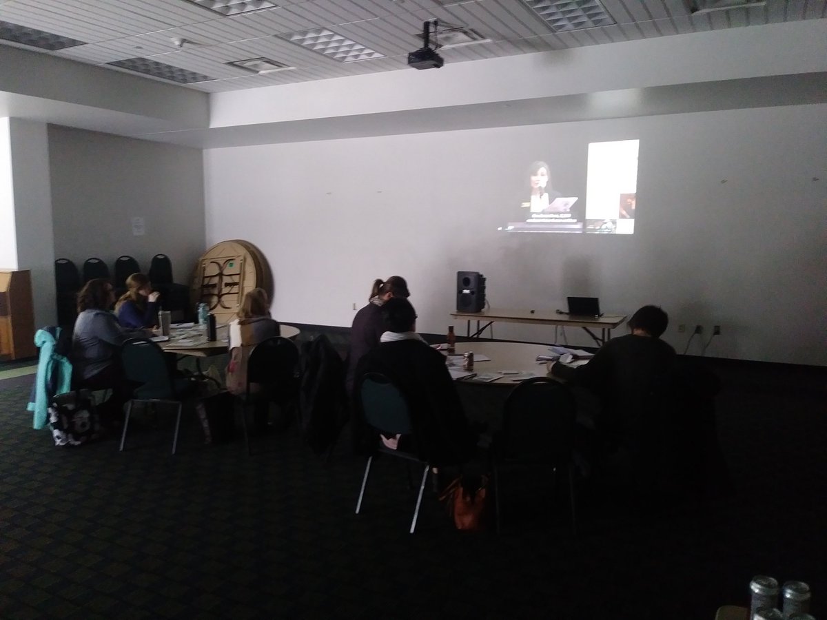 DrBradleyWolfe's tweet photo. Small but mighty group in Marshall for #MNFound20! We're watching @SmartNonprofits statewide presentation (which is why we're in a dark room). https://t.co/mQmaiY9kHY