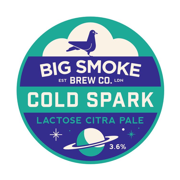Ok one more beer to kick off the first day of sharing our Featured Beers!

@bigsmokebrew Cold Spark is a Citra hopped hazy pale ale brewed with (a touch of) lactose. It’s a combo that works to make this 3.6% beer full, almost creamy, in texture yet citrusy and easy drinking.