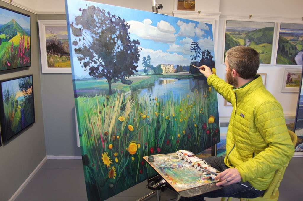 It’s almost been a year since completing my largest painting commission to date for @NTCroome The painting is on show currently, part of my Bridge Wilson show. #croome #nationaltrust #bigpainting #largelandscapepainting #art #capabilitybrown #croome #ntcroome #antonybridge