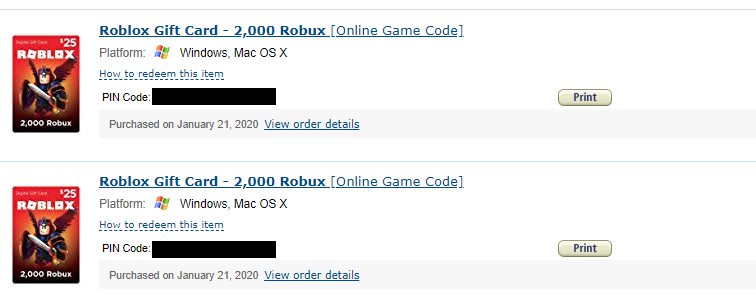 Roblox Online Gift Card