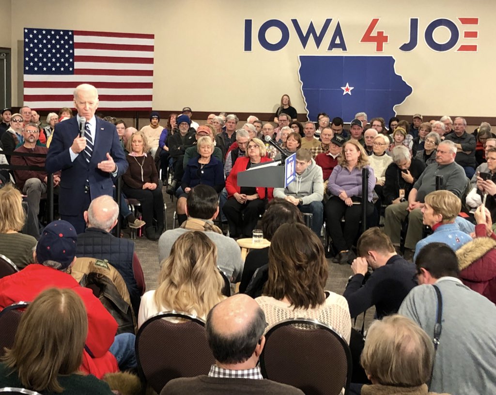 arikrupkin's tweet photo. .@JoeBiden visited #Ames #Iowa today! #SandyOpstvedt endorsed the VP during her intro! #IowaLabor is critical to this fight and Sandy knows who will best protect them! @ChristieVilsack on hand to get those #CTC cards! #Labor #IACaucus #IowaCaucus #13days #Feb3 #TeamJoe @JoeForIA https://t.co/533k8mx26j
