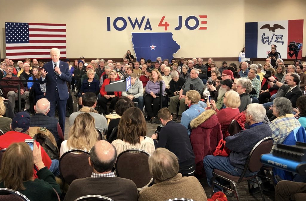 arikrupkin's tweet photo. .@JoeBiden visited #Ames #Iowa today! #SandyOpstvedt endorsed the VP during her intro! #IowaLabor is critical to this fight and Sandy knows who will best protect them! @ChristieVilsack on hand to get those #CTC cards! #Labor #IACaucus #IowaCaucus #13days #Feb3 #TeamJoe @JoeForIA https://t.co/533k8mx26j