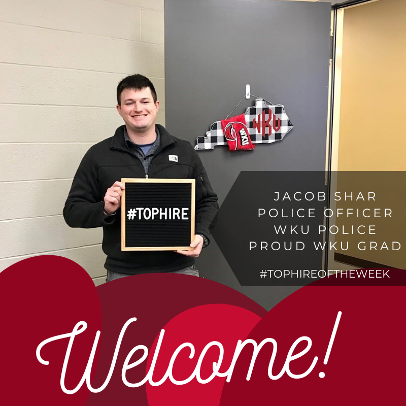 WKUTopLife's tweet photo. Welcome to these new WKU employees!  We're proud to have you join the WKU family!  #tophire #tophireoftheweek #wku

Jennifer Gilliam, KIIS
Jacob Sharp, WKU Police
Jordan Saltsman, WKU Police
Ben Miciotto, WKU Police https://t.co/5ZPHpNd93v