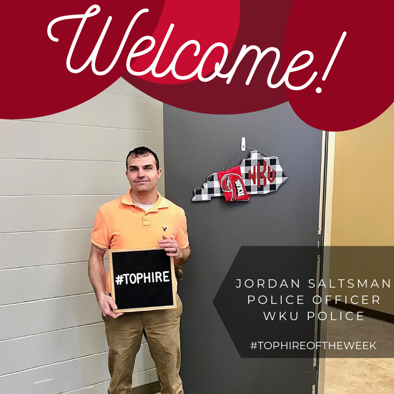 WKUTopLife's tweet photo. Welcome to these new WKU employees!  We're proud to have you join the WKU family!  #tophire #tophireoftheweek #wku

Jennifer Gilliam, KIIS
Jacob Sharp, WKU Police
Jordan Saltsman, WKU Police
Ben Miciotto, WKU Police https://t.co/5ZPHpNd93v