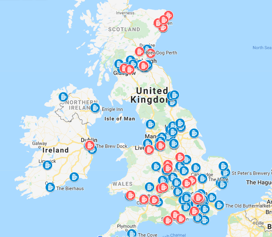 LowAlcoholPubs's tweet image. OK due to popular demand, I've tried to capture pubs serving draught AF beer in red - as ever, things do change, please let me know of any additions/deletions! 

Pubs - get yourself on this map! 

drive.google.com/open?id=1FQ2ob…