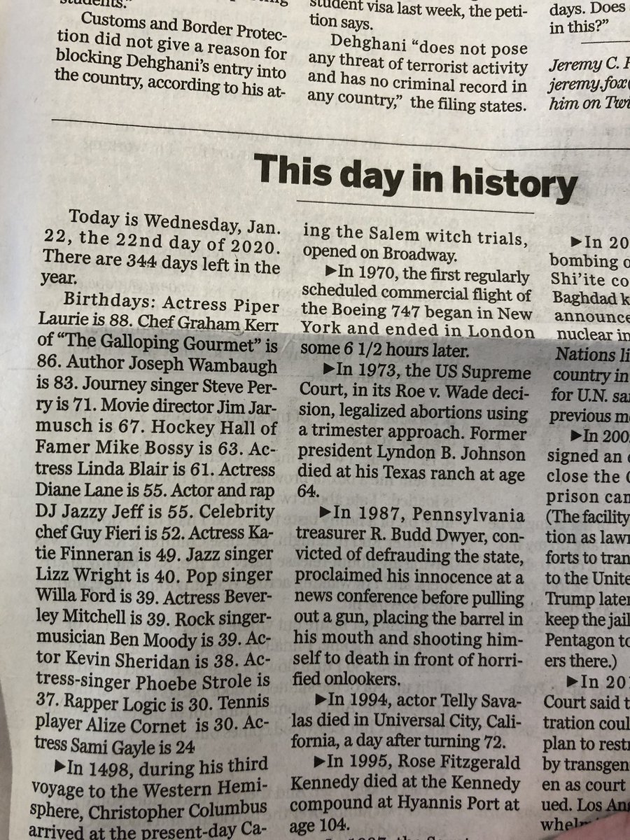 Don’t usually look at this section of <a href="/BostonGlobe/">The Boston Globe</a> but looks like this day, Tue, didn’t have any history. #oops #whathappenedtoediting