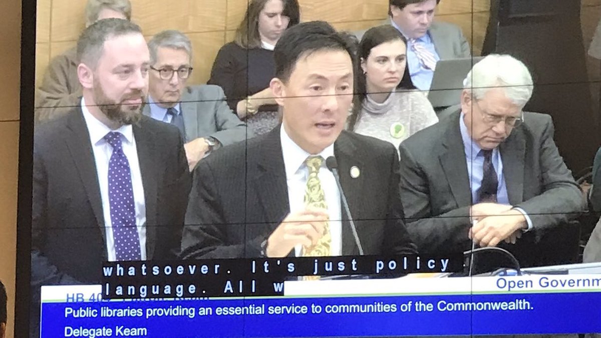 Broder512's tweet photo. Wrapping up 2 days of @SEIUVA512 Lobby Day by testifying in support of @MarkKeamβs #HB404 to list our public libraries as what they are: essential services! https://t.co/N78DEywKNi