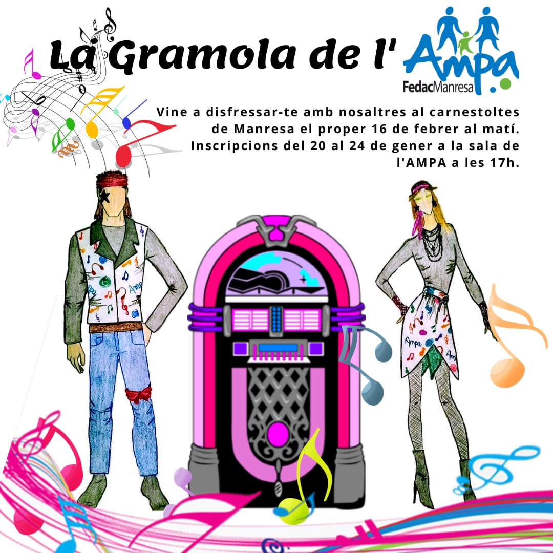 ampafedacmns's tweet photo. Diumenge 16 de febrer vine al carnestoltes amb l'AMPA! https://t.co/NTSyGp1hm2